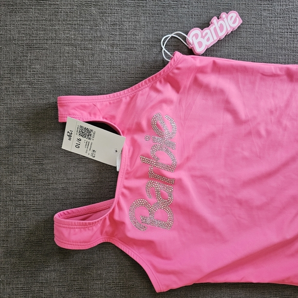 The Barbie x Forever 21 Barbie Rhinestones Bling One-Piece Swimsuit  Girls 11/12 - Picture 8 of 10